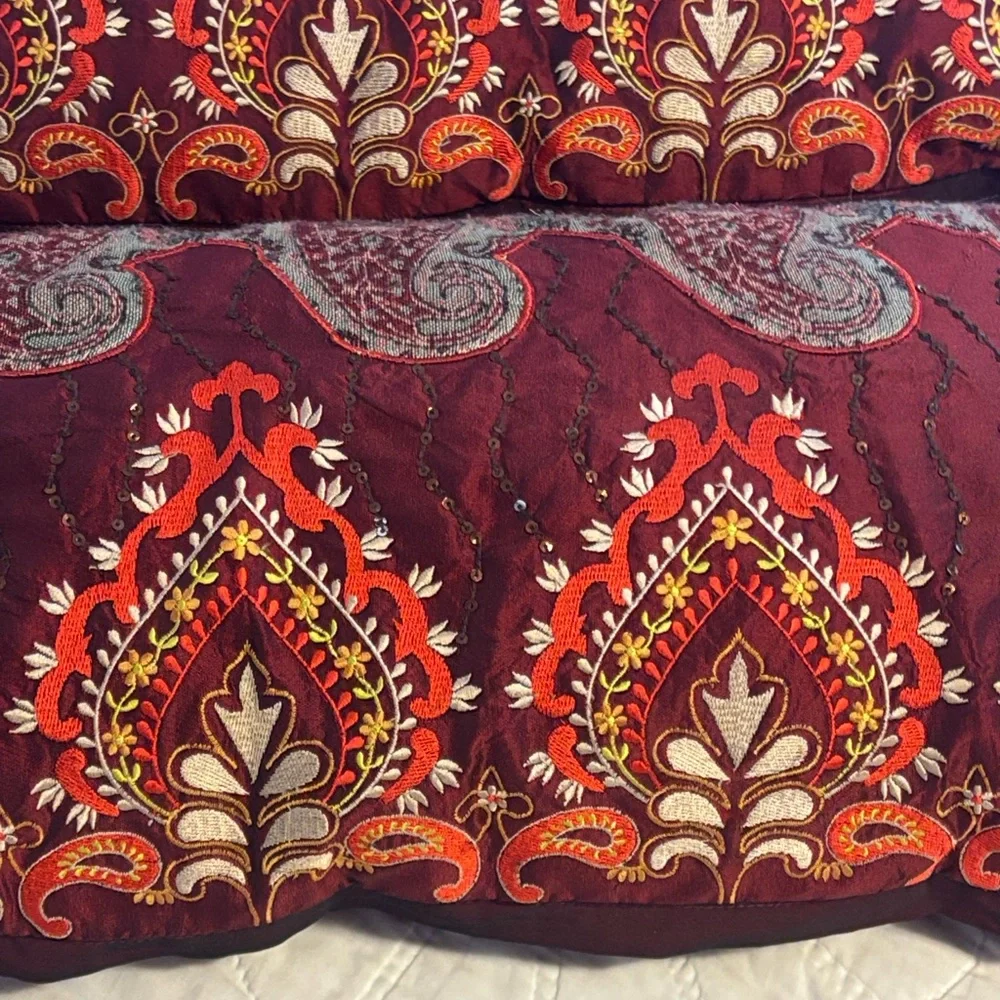 Pair of 2 Pier 1 Embellished Bohemian Long Pillows